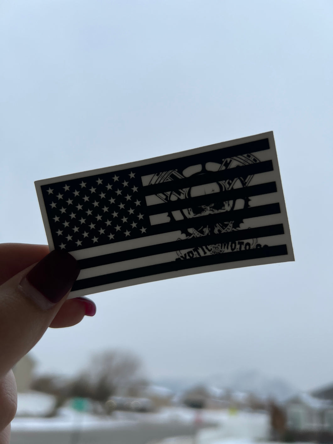 Black American Flag Stickers