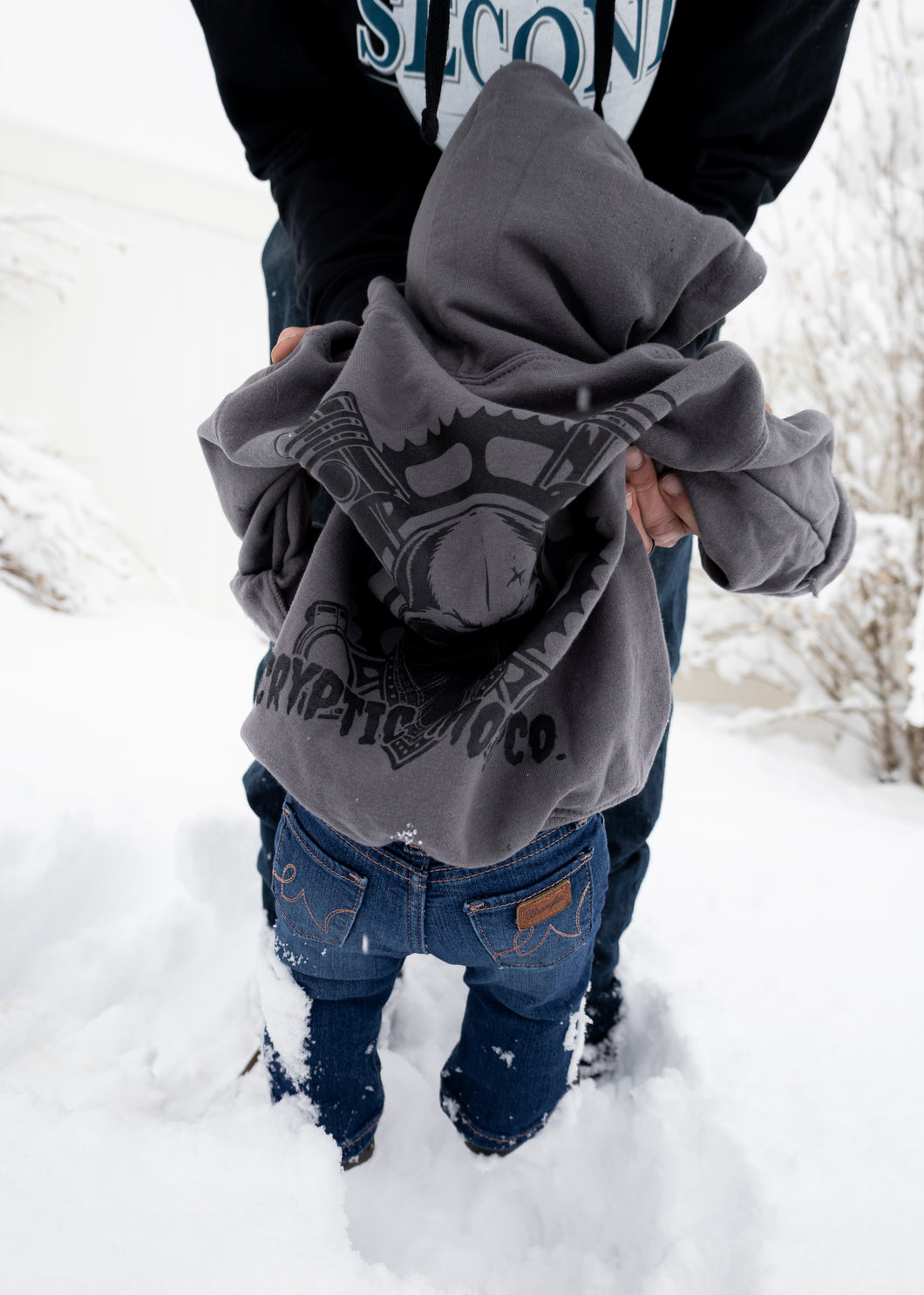 Youth Dark Grey Logo Hoodie